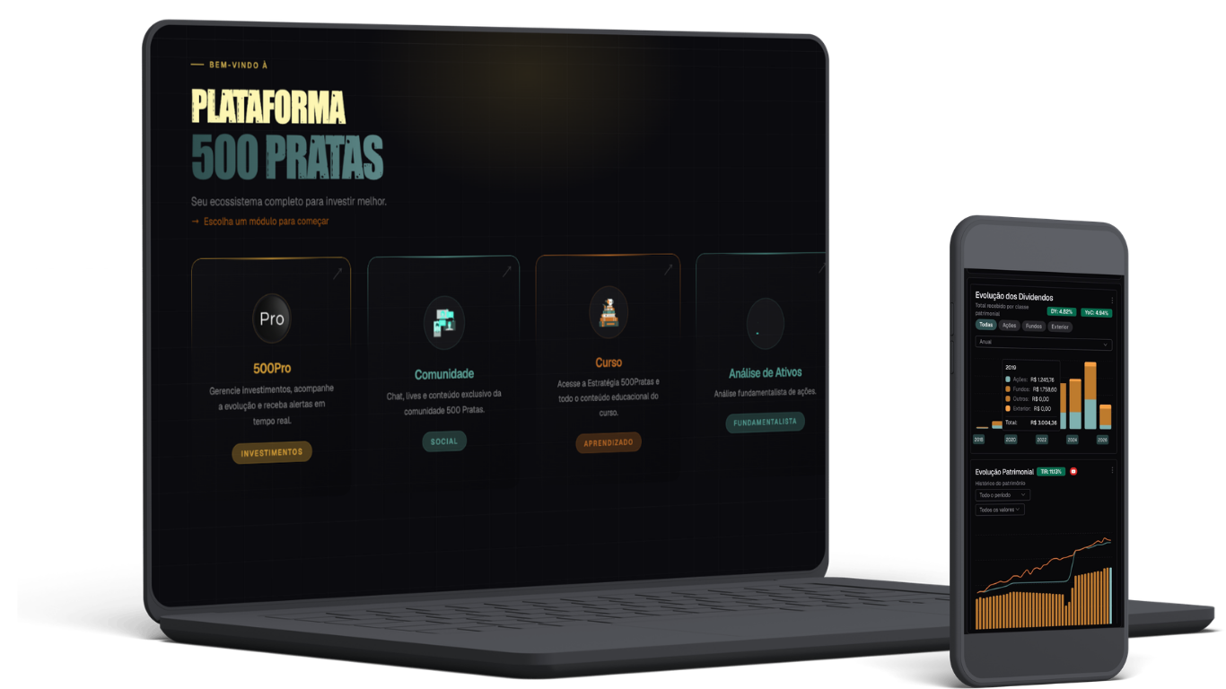 Mockup da Plataforma 500 Pratas