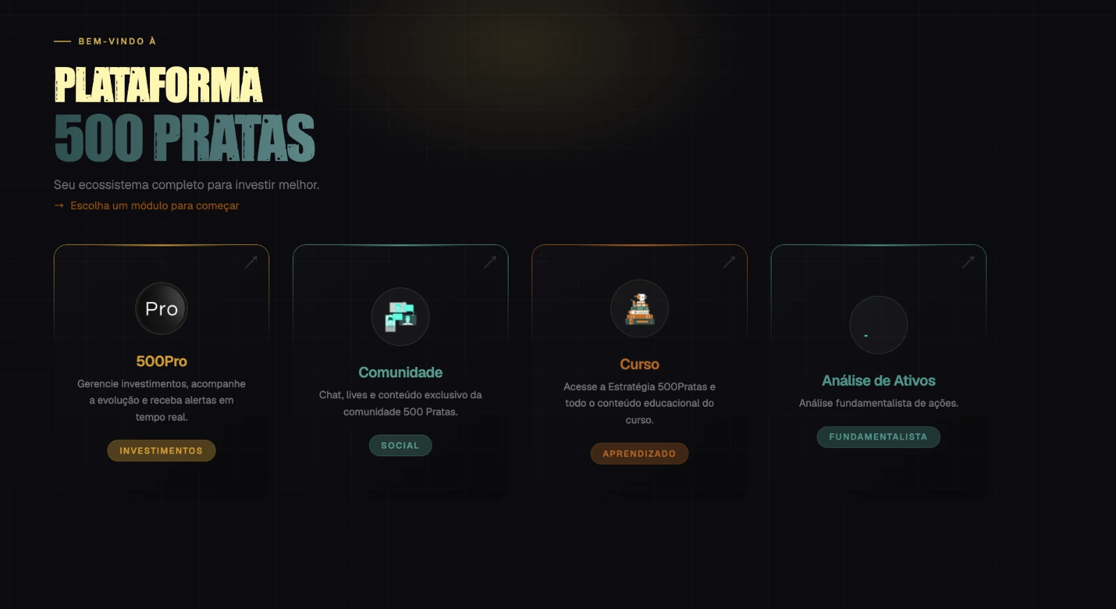 Tela da Plataforma 500 Pratas